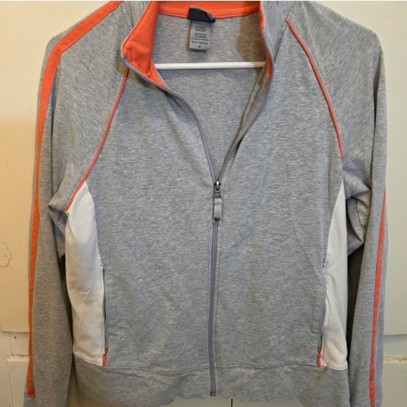 Gray and Orange Champion Performance Womens Track Jacket - Size Medium - Picture 2 of 3
